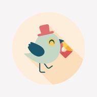 Valentine's Day lover bird flat icon with long shadow eps10 N56