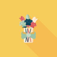 Valentine's Day flower flat icon with long shadow eps10 N43