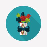 Valentine's Day flower flat icon with long shadow eps10 N45