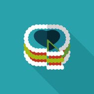 Valentine's Day cake flat icon with long shadow eps10 N15