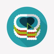 Valentine's Day cake flat icon with long shadow eps10 N19