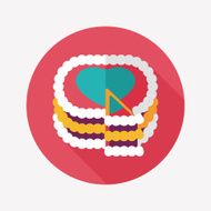 Valentine's Day cake flat icon with long shadow eps10 N20