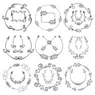 Doodle hand drawn arrows wreath Valentine's Day Wedding N2