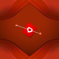 Valentine's day card with heart and arrow
