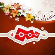 Valentine's day card with flowers and hearts N2