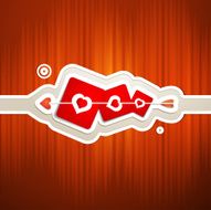 Valentine&#039;s day card with hearts and arrow N3