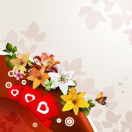 Valentine's day card with flowers and hearts N5
