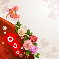 Valentine's day card with flowers and hearts N6