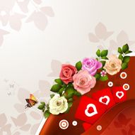 Valentine's day card with flowers and hearts N7
