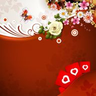 Valentine's day card with flowers and hearts N8
