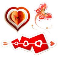 Elements with hearts for Valentine's Day