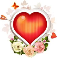 Background with heart and roses for Valentine's