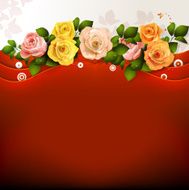 Red background with roses N2