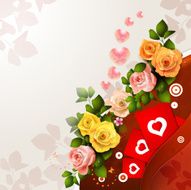 Valentine's day card with flowers and hearts N10