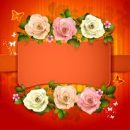 Red background with roses N3