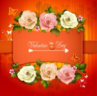 Red background with roses N4