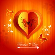 Valentine's day card with hearts and butterflies N2