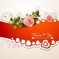 Valentine's day card with hearts and roses