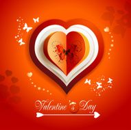 Valentine's day card with hearts and butterflies N3