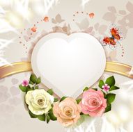 Background with heart and roses for Valentine's N2