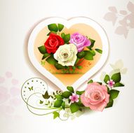 Valentine's day card with hearts and roses N2