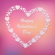 Happy Valentine&#039;s Day Vector Background with Heart Love Shape R N7