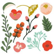 Floral and leaf element