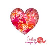 card for Valentine's Day 3D - effect multi-colored blots
