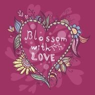 spring card with heart shape