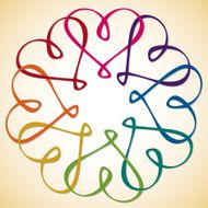 Interlinked Heart Circle in vector format