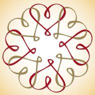 Interlinked Heart Circle in vector format N2