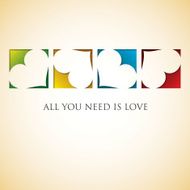 Heart cut out Valentine&#039;s Day card in vector format N2
