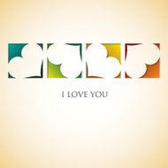 Heart cut out Valentine&#039;s Day card in vector format N8