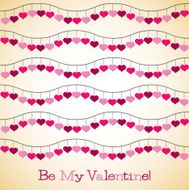 Wavy hearts Valentine&#039;s Day card in vector format N2
