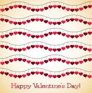 Wavy hearts Valentine&#039;s Day card in vector format N3