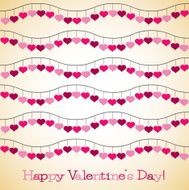 Wavy hearts Valentine&#039;s Day card in vector format N4