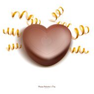 Chocolate heart shape with ribbon 2 Vector object valentine concept