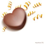 Chocolate heart shape with ribbon 1 Vector object valentine concept