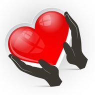 Heart in Hands Vector Illustration