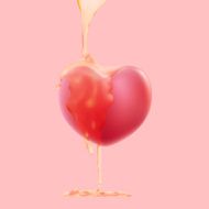 Heart with melt syrup Vector valentine's concept