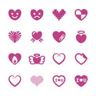 heart and valentine day icon set 3 vector eps10