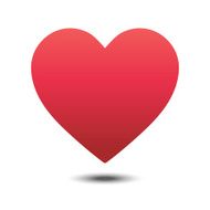 red heart isolated