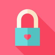 Locked padlock with heart