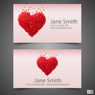 Heart vector business card