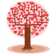 Tree with hearts instead of leaves