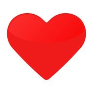 Isolated red heart on a white N2
