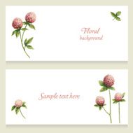 Watercolor floral vector banners