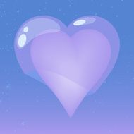 Heart with jelly cover in blue tone