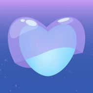 Heart with jelly cover in blue tone N2