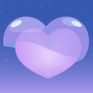 Heart with jelly cover in blue tone N3